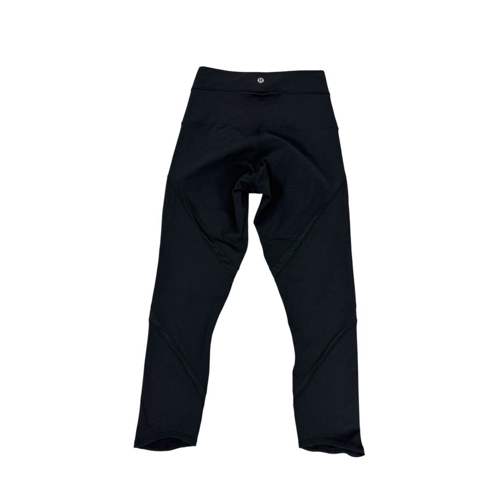 Lululemon Black Athletic Leggings Size 4 Gently Used Yoga Running Workout - Picture 3 of 6